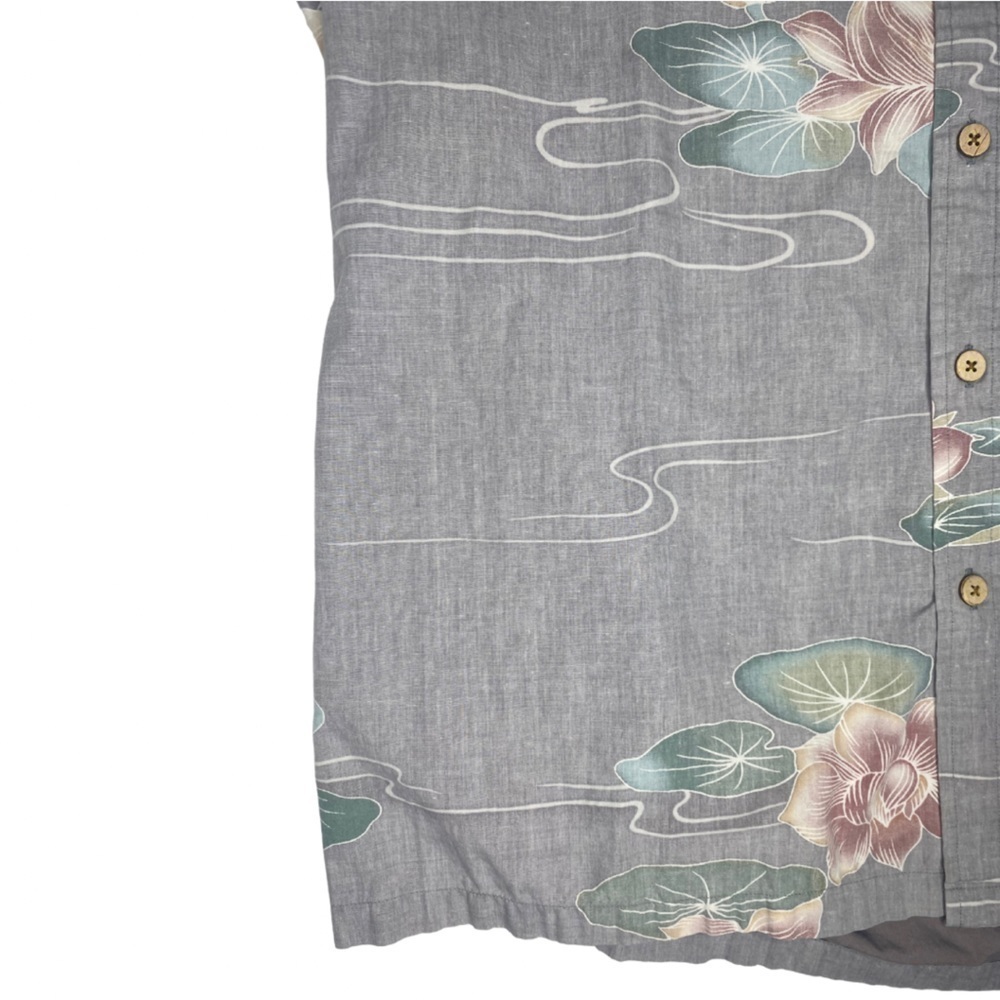 Cooke Street Reverse Fade Gray Hawaiian Button Up Shirt XL - Picture 5 of 7